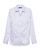 Banana Republic Womens Petite Riley Tailored-fit Super-stretch Shirt Lavender Violet Size 0