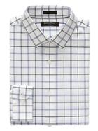 Banana Republic Mens Camden Standard-fit Non-iron Plaid Shirt Midnight Blue Size Xxs