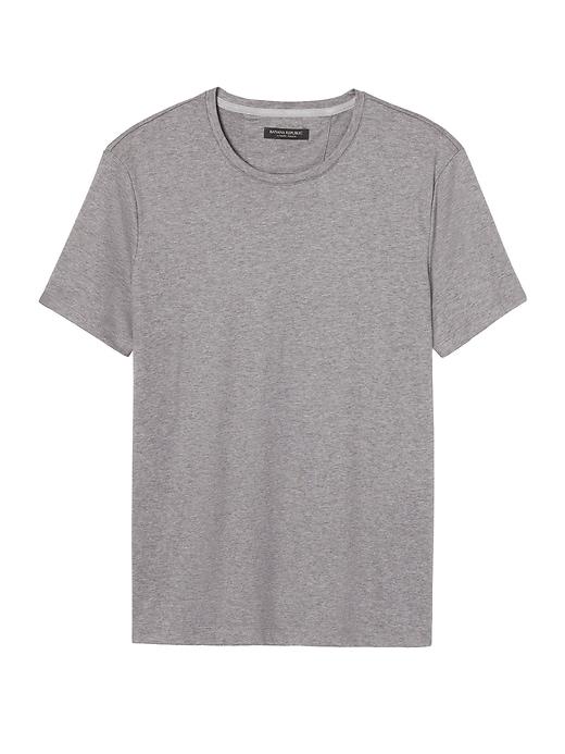 Banana Republic Mens Luxury-touch Crew-neck T-shirt Heather Charcoal Size Xs