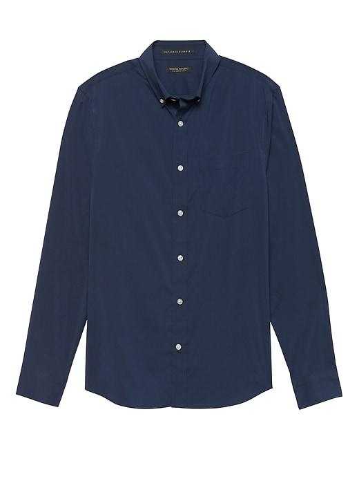 Banana Republic Untucked Slim-fit Tech-stretch Cotton Shirt