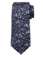 Banana Republic Mens Floral Foulard Silk-wool Nanotex Tie Baltic Blue Size One Size