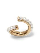 Banana Republic Womens Outline Pearl Ring Gold Size 6
