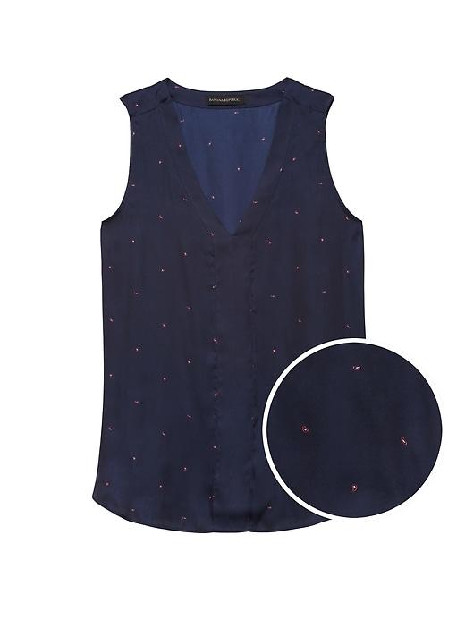 Banana Republic Paisley Sleeveless V-neck Top