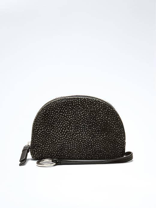 Banana Republic Rechargeable Mini Half Moon Haircalf Pouch - Black Print