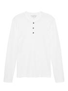 Banana Republic Mens Vintage 100% Cotton Long-sleeve Henley T-shirt Optic White Size S