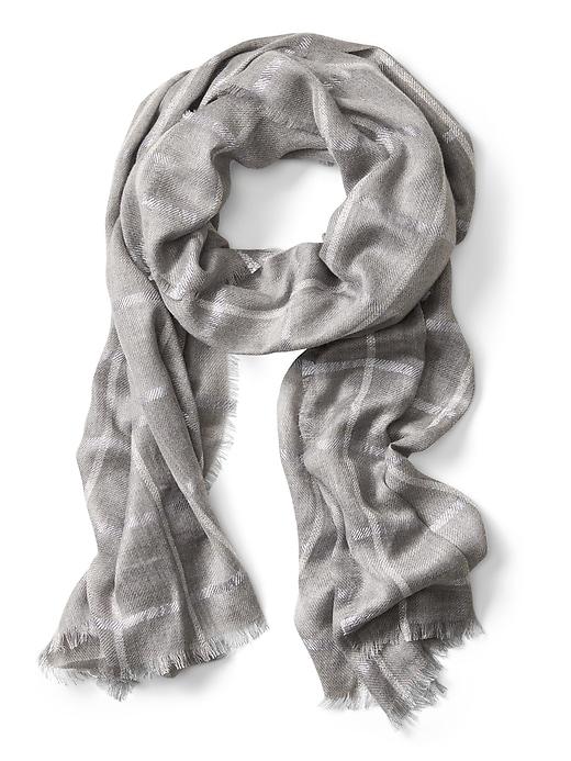 Banana Republic Womens Metallic Shine Rectangular Scarf Heather Gray Size One Size