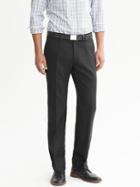 Banana Republic Tailored Slim Fit Charcoal Wool Dress Pant - Dark Charcoal Gray