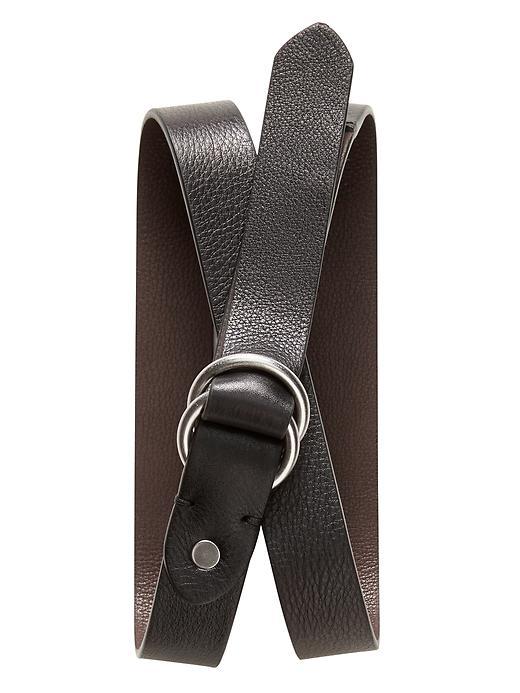 Banana Republic Mens Reversible O Ring Belt Size L - Black
