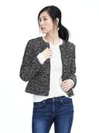 Banana Republic Womens Navy Boucle Zip Blazer - Navy