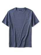 Banana Republic Mens Slub Stripe Raglan Crew Size L Tall - Navy
