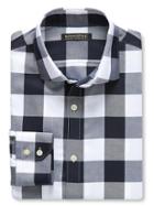 Banana Republic Tailored Slim Fit Non Iron Bold Gingham Shirt Size L Tall - Preppy Navy