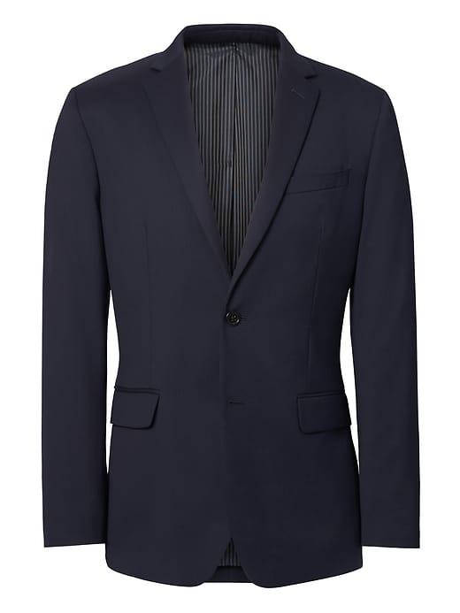 Banana Republic Mens Slim Solid Italian Wool Suit Jacket Navy Size 38