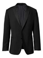 Banana Republic Mens Slim Monogram Black Italian Wool Mohair Tuxedo Jacket - Black