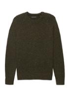 Banana Republic Mens Merino Wool Blend Donegal Crew-neck Sweater Hemlock Green Size Xl