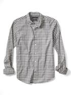 Banana Republic Mens Camden Fit Gingham Shirt Size L Tall - Dark Gray