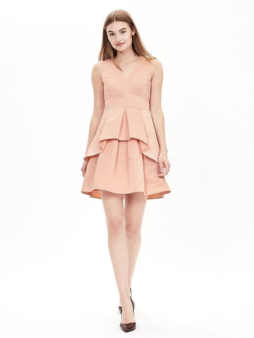 Banana Republic Womens Taffeta Fit And Flare Dress Size 0 - Bellini