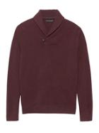 Banana Republic Mens Extra-fine Italian Merino Woolshawl-collar Sweater California Burgundy Red Size Xs
