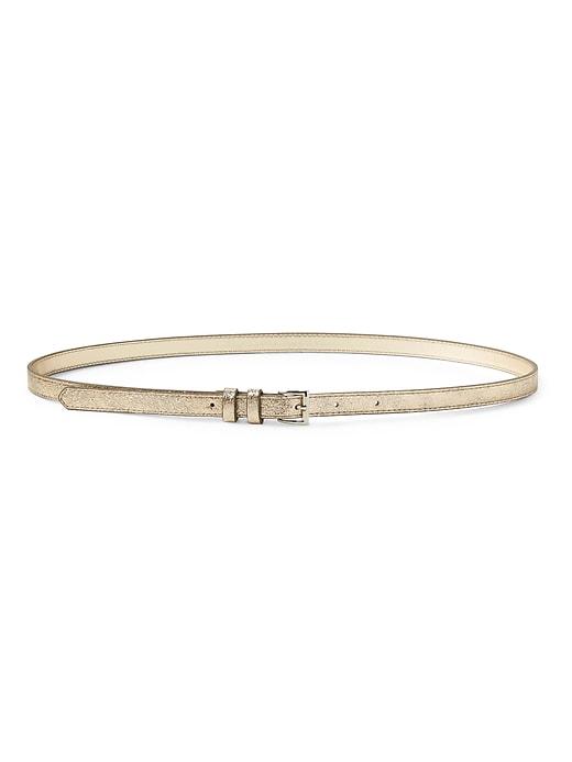 Banana Republic Womens Metallic Skinny Trouser Belt Light Golden Size L