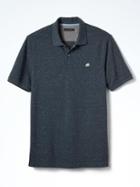 Banana Republic Mens Solid Pique Polo - Denim Blue