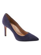 Banana Republic Womens Madison 12-hour Rounded-topline Pump Navy Suede Size 8