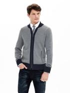 Banana Republic Mens Colorblock Zip Sweater Jacket Size L Tall - Dark Silver Gray