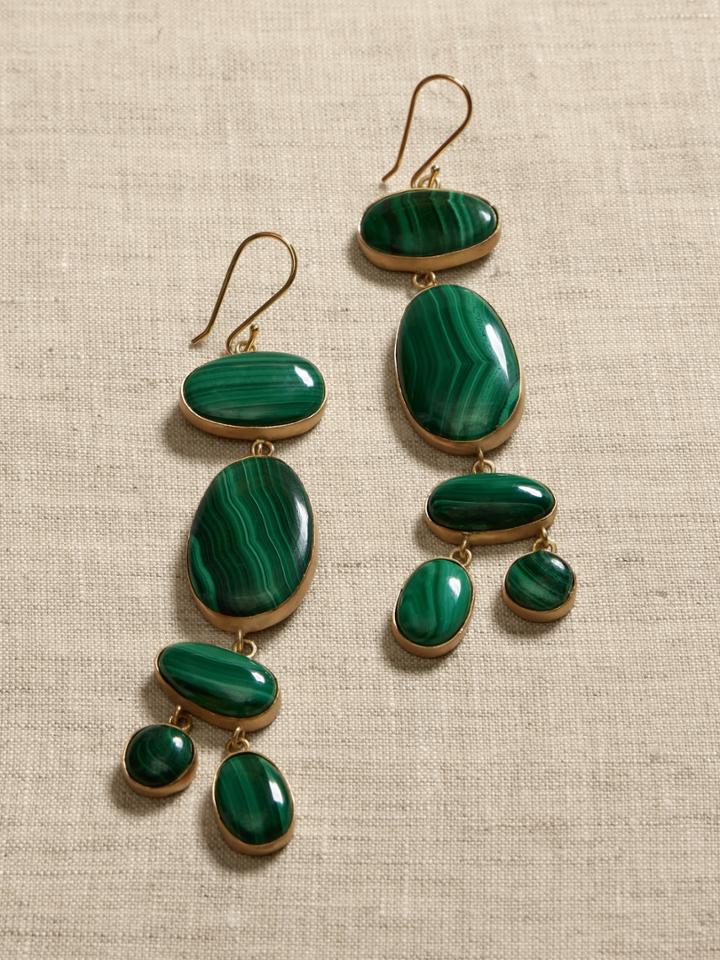 Malachite Statement Earrings | Aureus + Argent