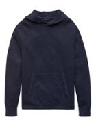 Banana Republic Mens Textured Cotton Sweater Hoodie Navy Blue Size Xxs