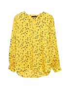 Banana Republic Womens Petite Ditsy Floral High-low Top Gold Size S
