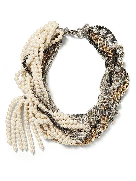 Banana Republic Mixed Up Pearl Necklace Size One Size - Mixed Metal