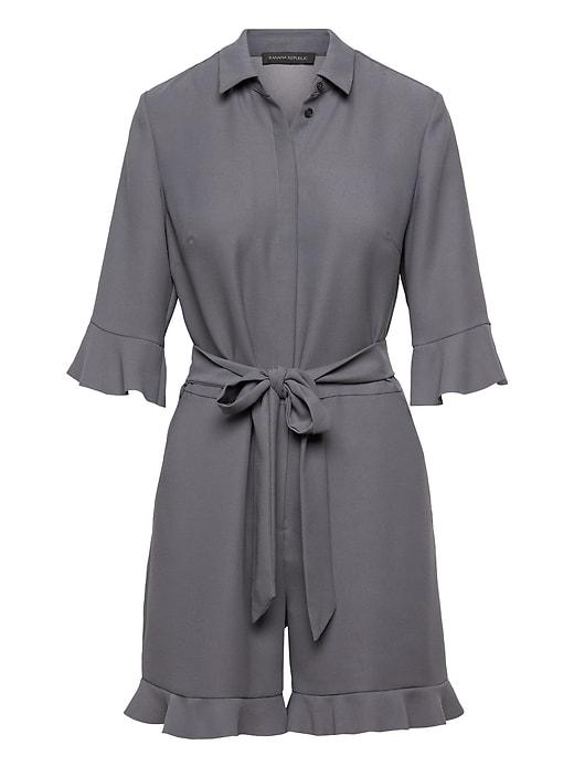 Banana Republic Womens Ruffle-cuff Romper Midnight Size 20