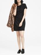 Banana Republic Womens Vegan Stretch-suede Mini Dress Black Size 6