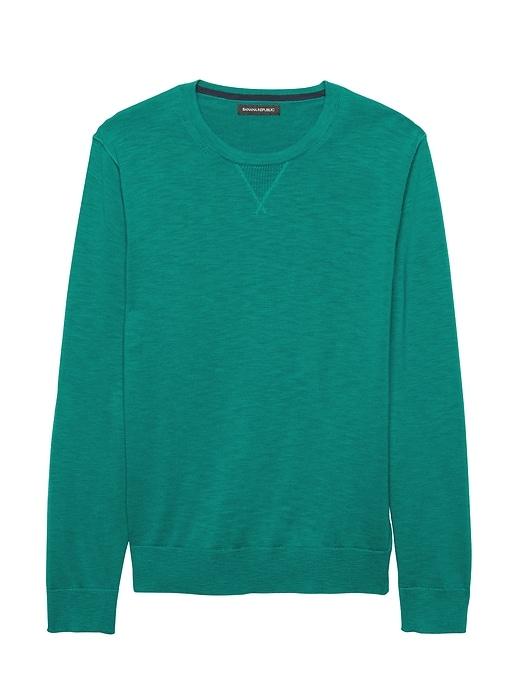Banana Republic Mens Cotton Sport Crew-neck Sweater Deep Sea Green Size L