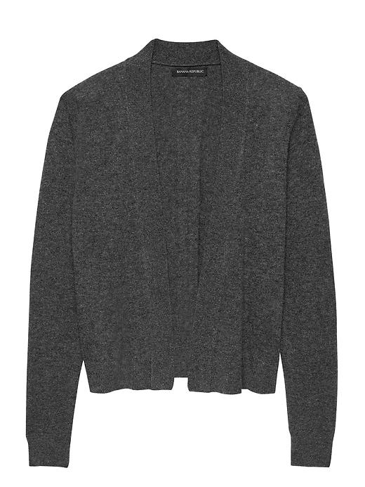 Banana Republic Womens Cropped Open Cardigan Sweater Charcoal Gray Size Xs