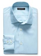 Banana Republic Mens Slim Fit Non Iron Dobby Shirt Size L Tall - Teal Glaze