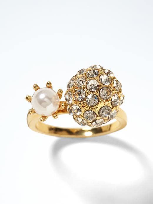 Banana Republic Pearl Sphere Ring - Gold