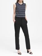 Banana Republic Womens Ryan Slim Straight-fit Lightweight Wool Pant Black Size 0