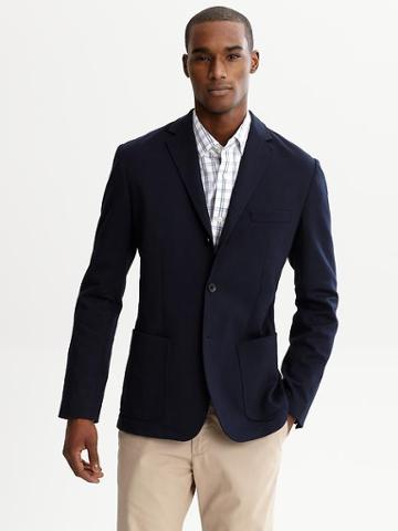 Banana Republic Knit Three Button Blazer