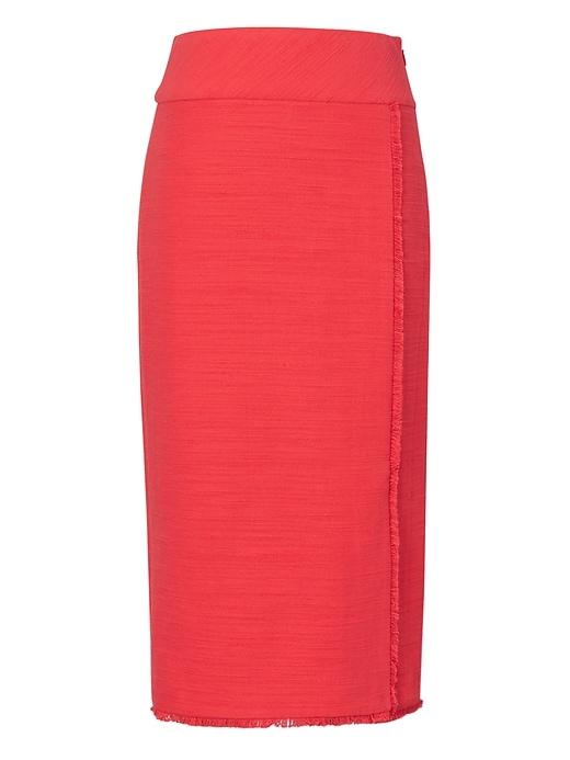 Banana Republic Womens Petite Tweed Midi Pencil Skirt Popsicle Red Size 00