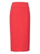 Banana Republic Womens Petite Tweed Midi Pencil Skirt Popsicle Red Size 00