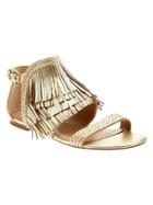 Banana Republic Talahasee Metallic Fringe Sandal Size 10 - Gold