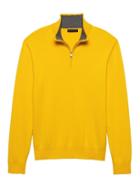 Banana Republic Mens Premium Cotton Cashmere Half-zip Sweater Ultra Yellow Size M