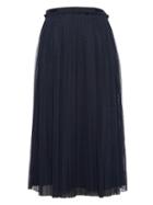 Banana Republic Womens Petite Pleated Tulle Midi Skirt Navy Size 0