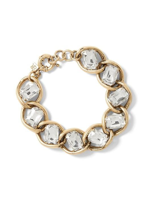 Banana Republic Womens Jeweled Classic Link Bracelet Gold Size One Size