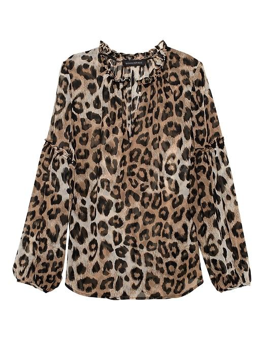 Banana Republic Leopard Print Peasant Top