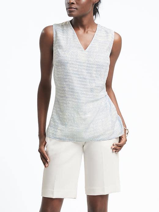 Banana Republic Easy Care Draped Top - Cerulean Blue