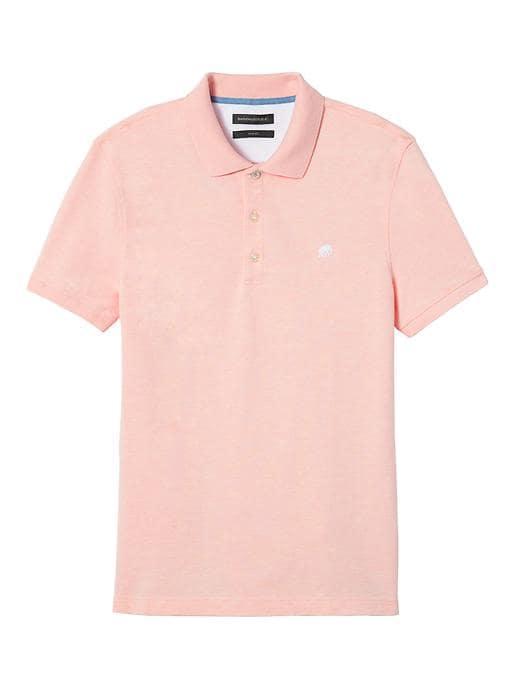 Banana Republic Slim Pique Polo - Wispy Pink