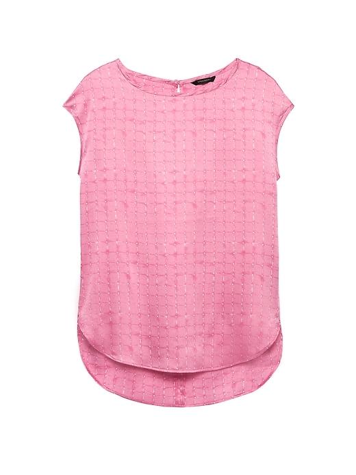 Banana Republic Womens Petite High-low Curved Hem Top Pink Size Xs