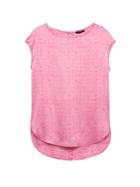 Banana Republic Womens Petite High-low Curved Hem Top Pink Size Xs