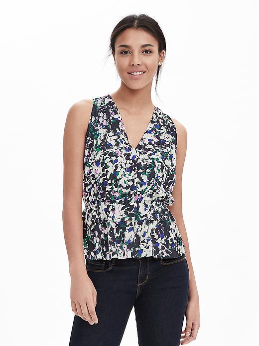Banana Republic Womens Floral Layered Ruffle Tank Size L - Lilac Blush