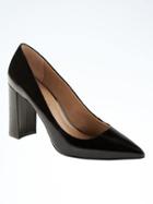 Banana Republic Madison 12 Hour Block Heel Pump - Black Patent Leather